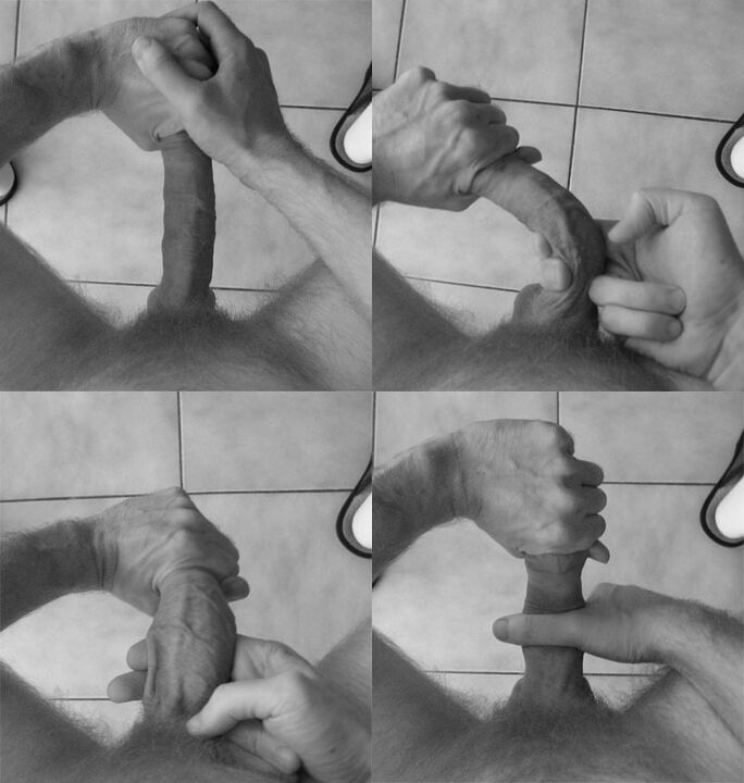 stretching the tissue of the penis to enlarge it